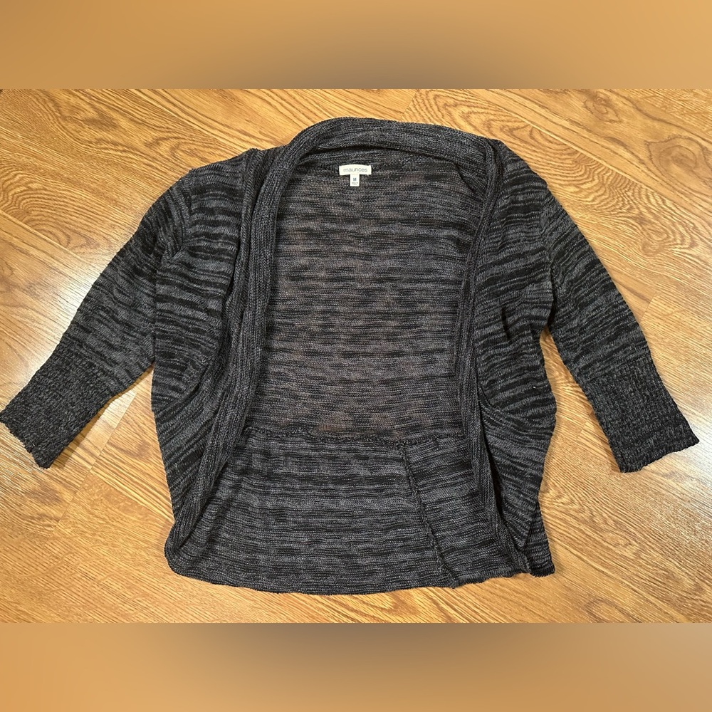 Maurices Charcoal Open-Front Cardigan 3/4 sleeve Shrug
